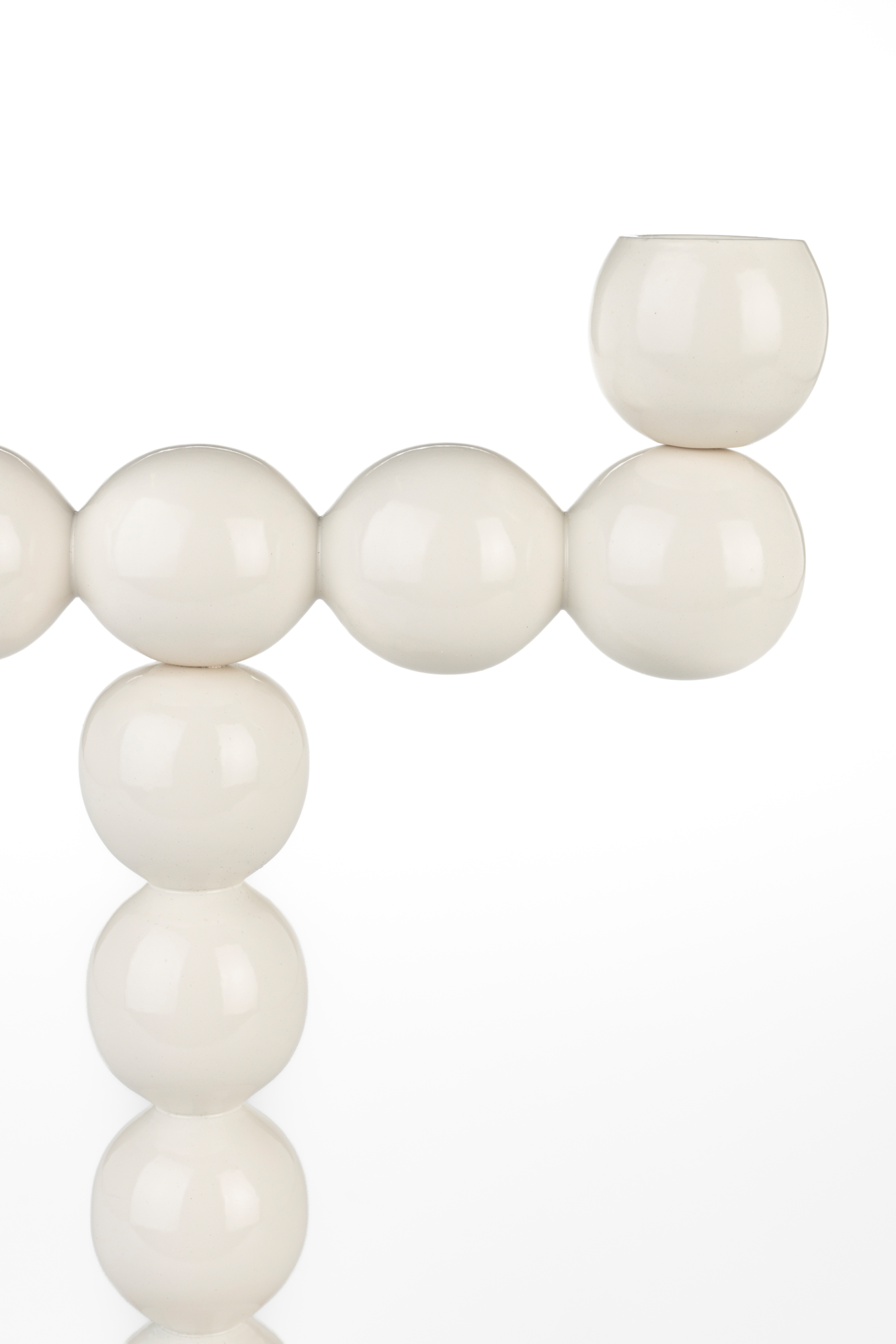 CANDLE HOLDER BUBBLES TWO BEIGE