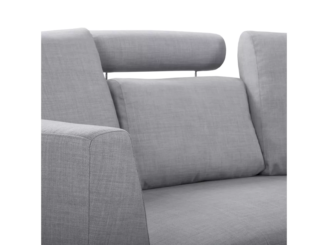 Canapé circulaire modulable en tissu gris clair 8 places ROTUNDE
