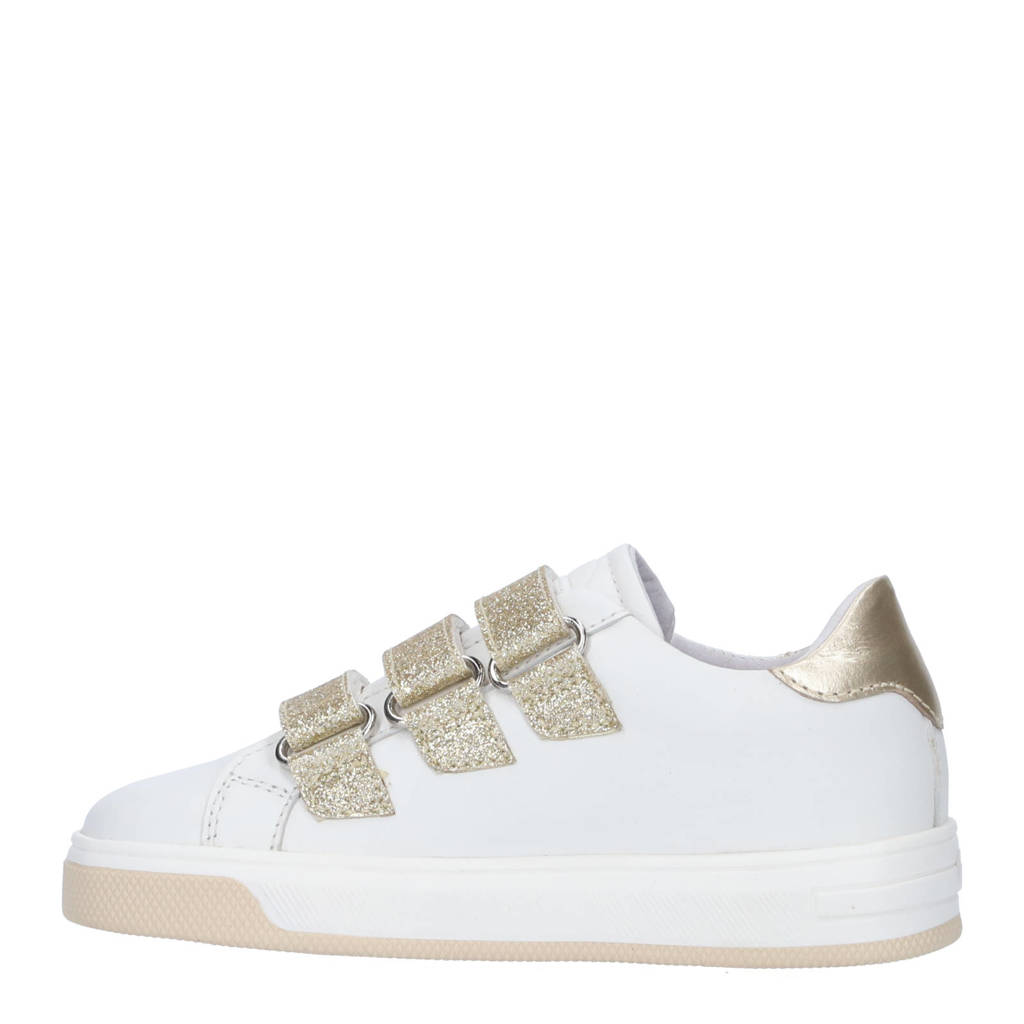 Gattino leren sneakers wit/goud glitters