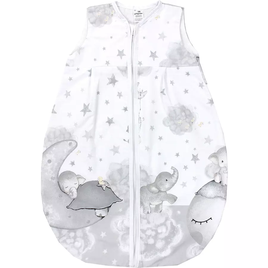 TupTam Baby Sommer Schlafsack Ärmellos Unwattiert hellgrau