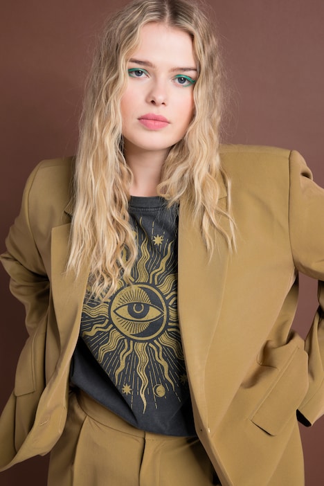 Oversized-Blazer, Revers, Langarm