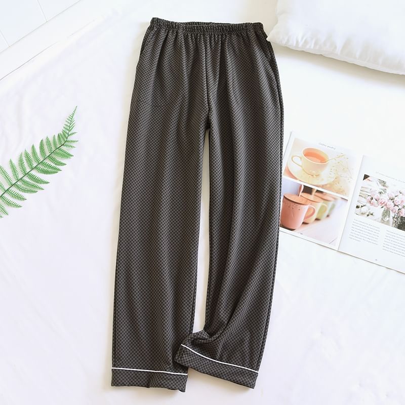 Dogini - Pyjamabroek met elastische taille en contrasterende ruitjesprint