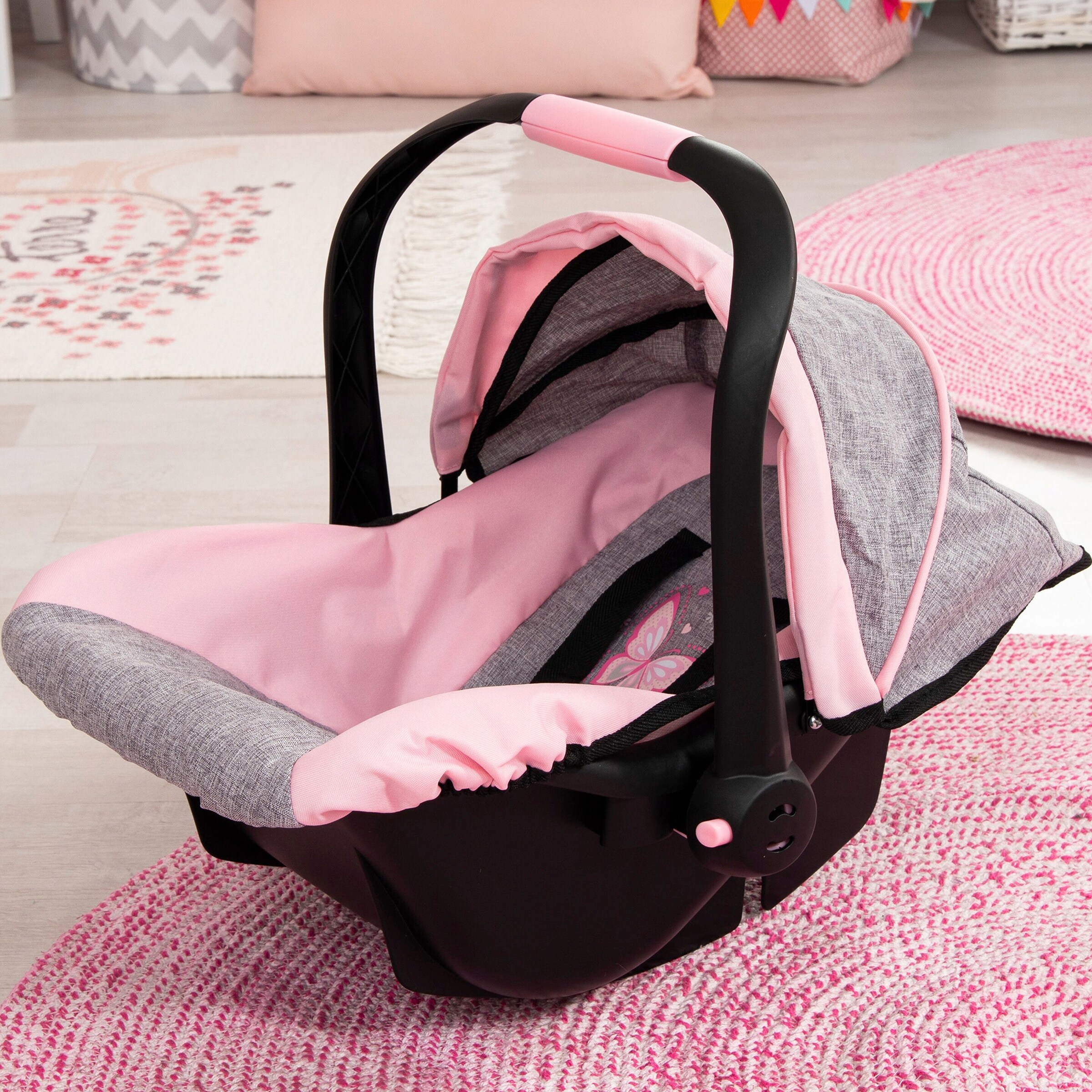 Bayer Design Puppen-Babyschale grau/rosa