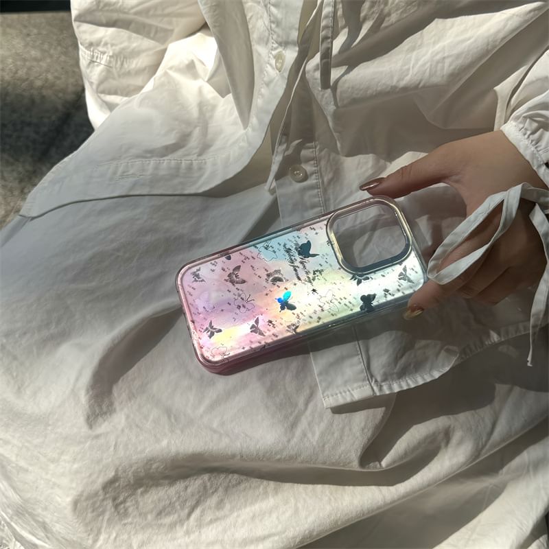 Elliure - Vlinderverloop telefoonhoesje - Apple iPhone 16 Pro Max / 16 Pro / 16 Plus / 16 / 15 Pro Max / 15 Pro / 15 Plus / 15 / 14 Pro Max / 14 Pro / 14 Plus / 14 / SE / 13 Pro Max / 13 Pro / 13