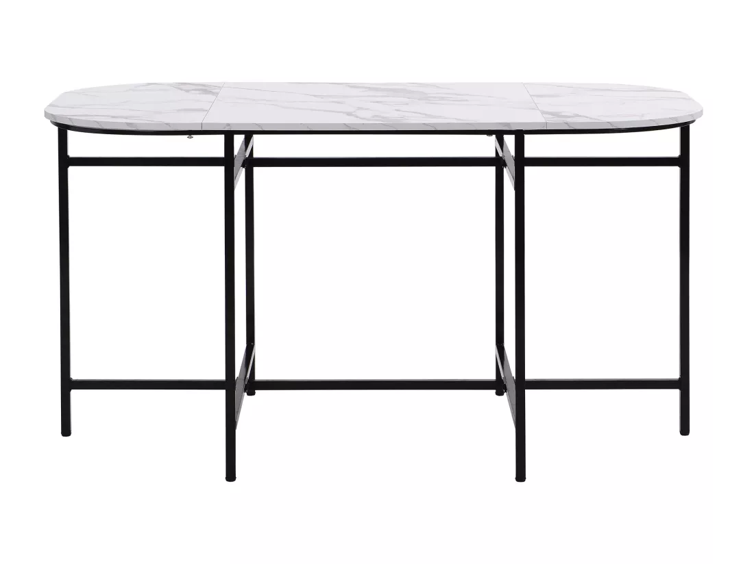 Ensemble table et 6 chaises - chaises avec coussin d'assise et dossier - noir