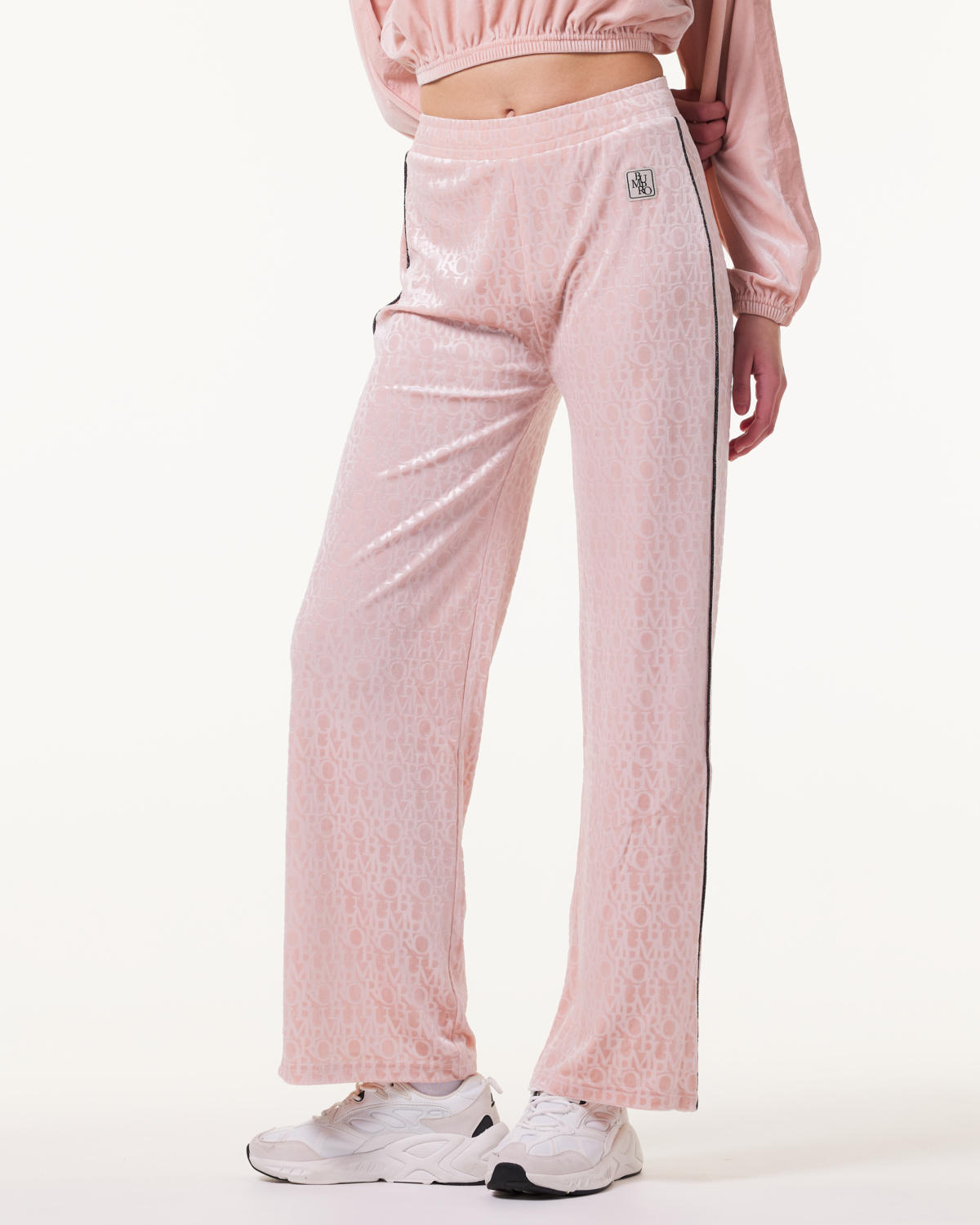 Bumpro Logomania Velour Pants Pink Evening