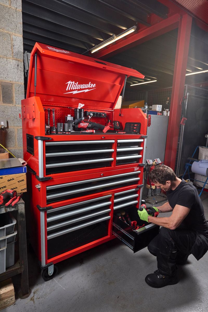 Milwaukee TOOLGUARD™ SRC46-1 Stalen gereedschapswagen rood 117cm 10 lades - 4932478852