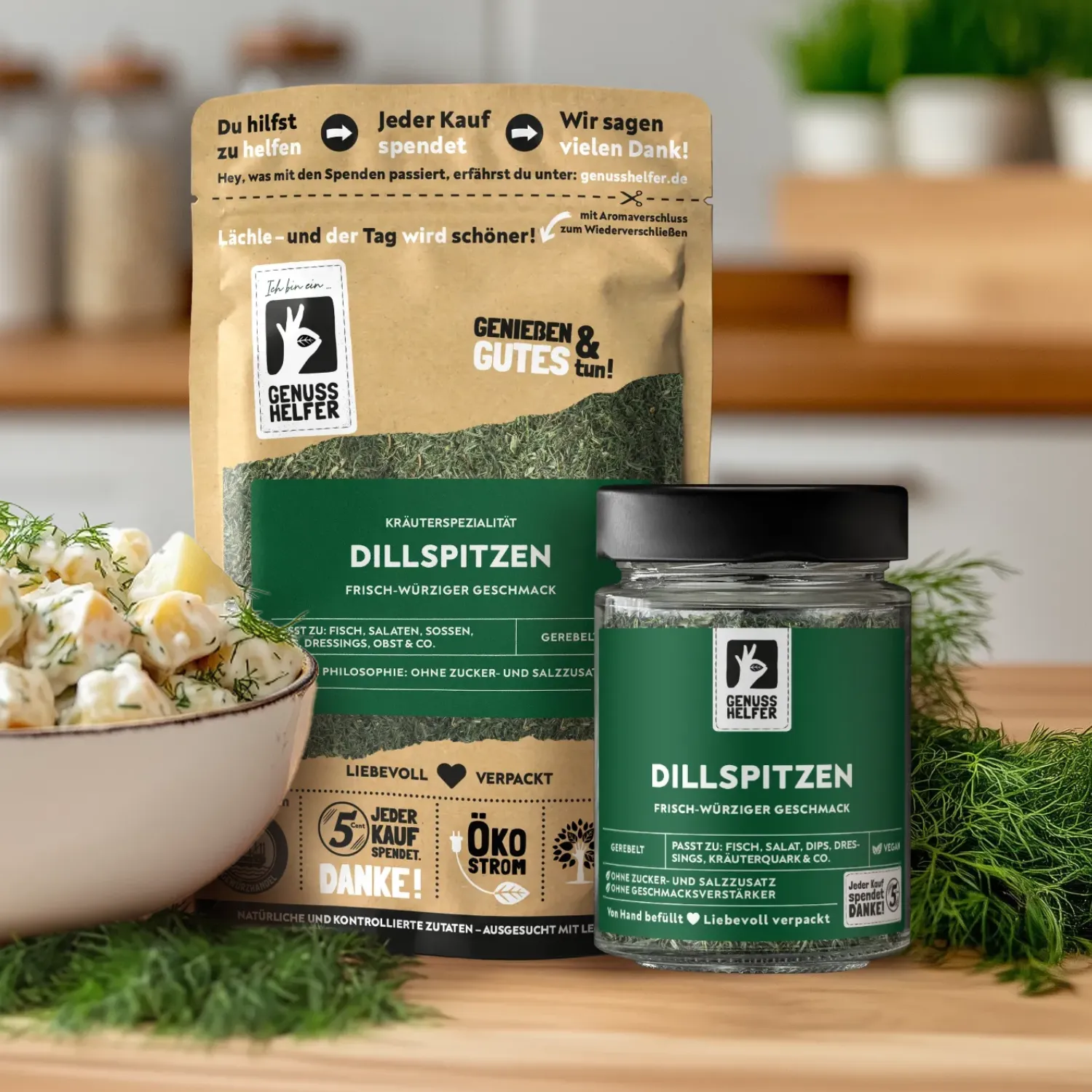 Dillspitzen, gerebelt, 3er Pack