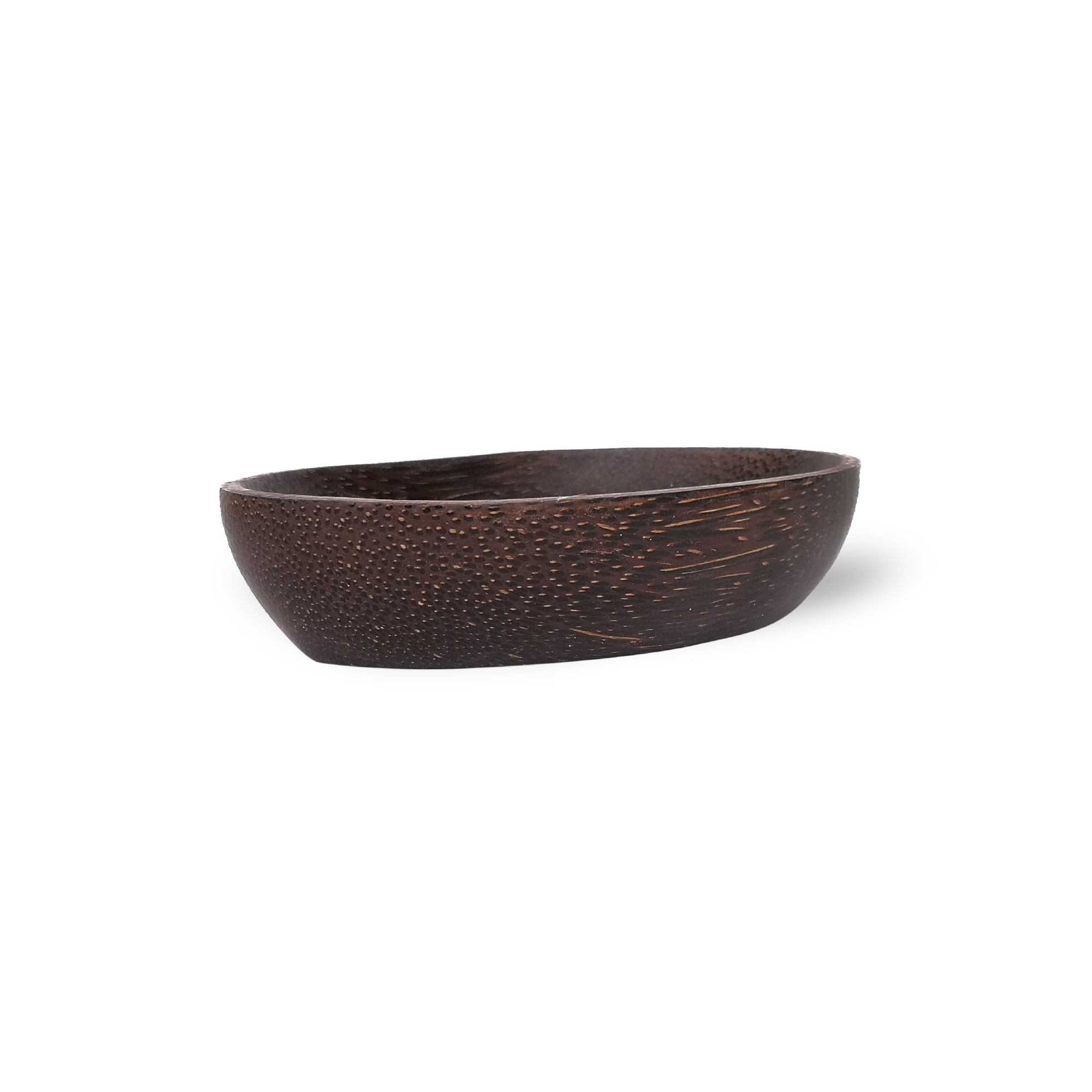 Schale aus Palmholz, braun, B 13 cm, L 8 cm, H 2,5 cm von fischer's lagerhaus
