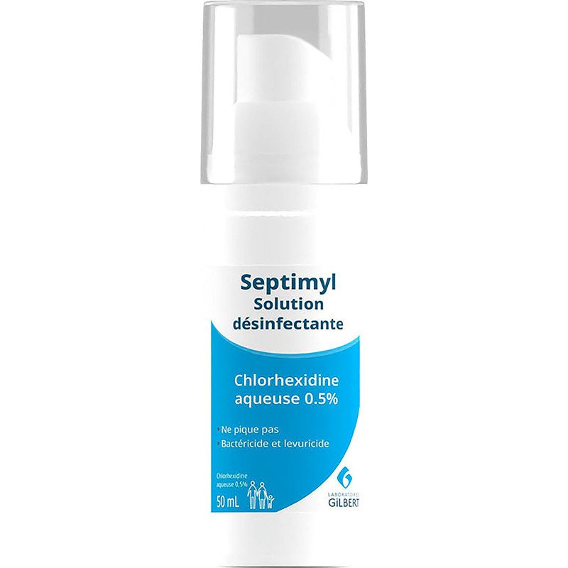 Chlorhexidine Solution désinfectante Pack de 3 + 1 Spray de 50 ml OFFERT