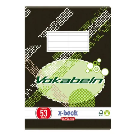 Herlitz Vokabelheft A5 FSC-Mix Lineatur 53, 32 Blatt