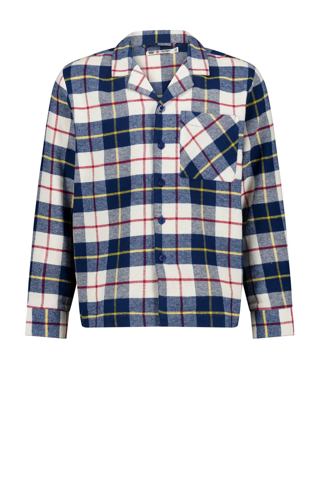 America Today pyjamatop Nathan JR donkerblauw/rood/wit