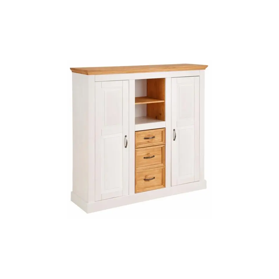 Selma - Dressoir met 2 deuren en 3 laden in wit gebeitst grenen