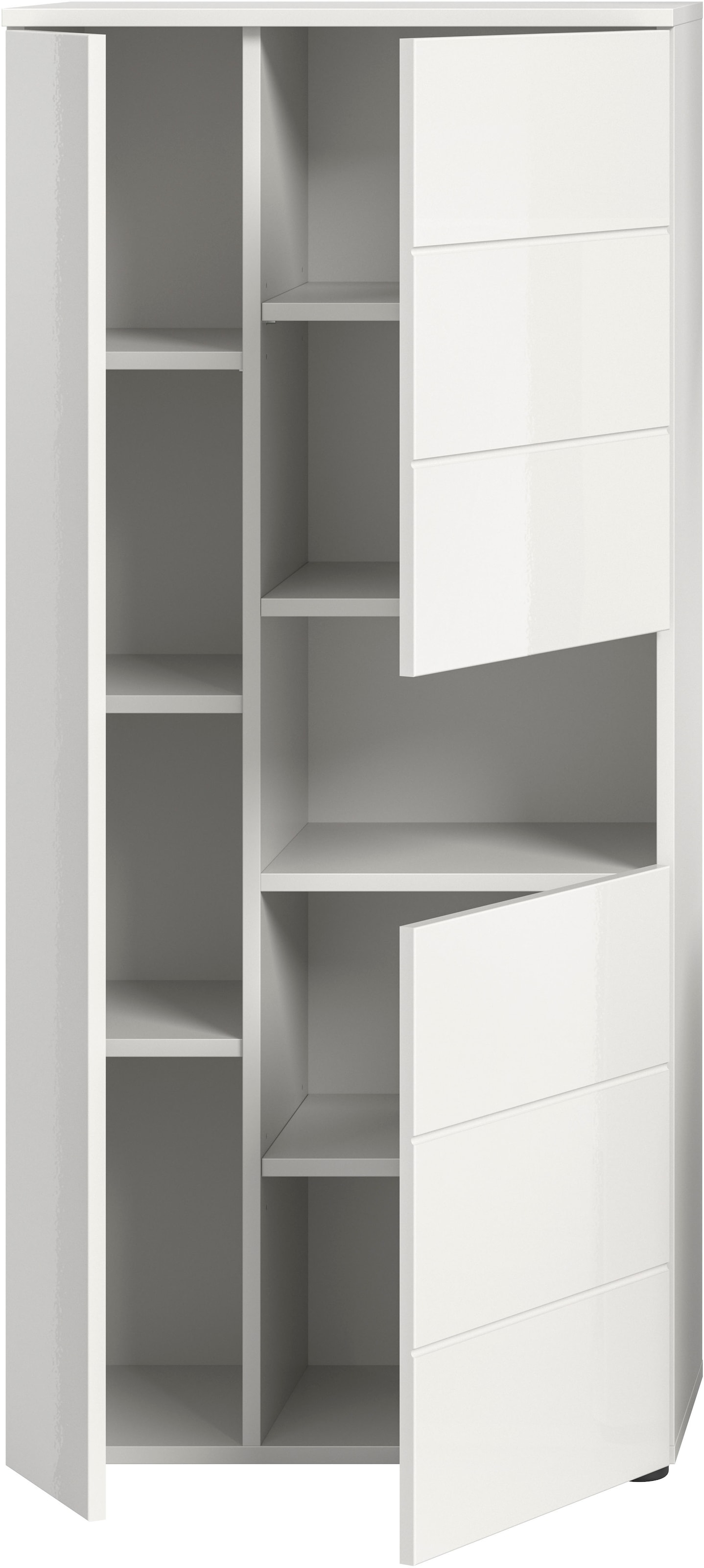 welltime Midischrank »Biel, Höhe 133 cm, 3 Türen, 1 offenes Fach« 1 Stk. tlg. Türanschlag wechselbar, modernes Design, Badschrank, Unterschrank, Bad