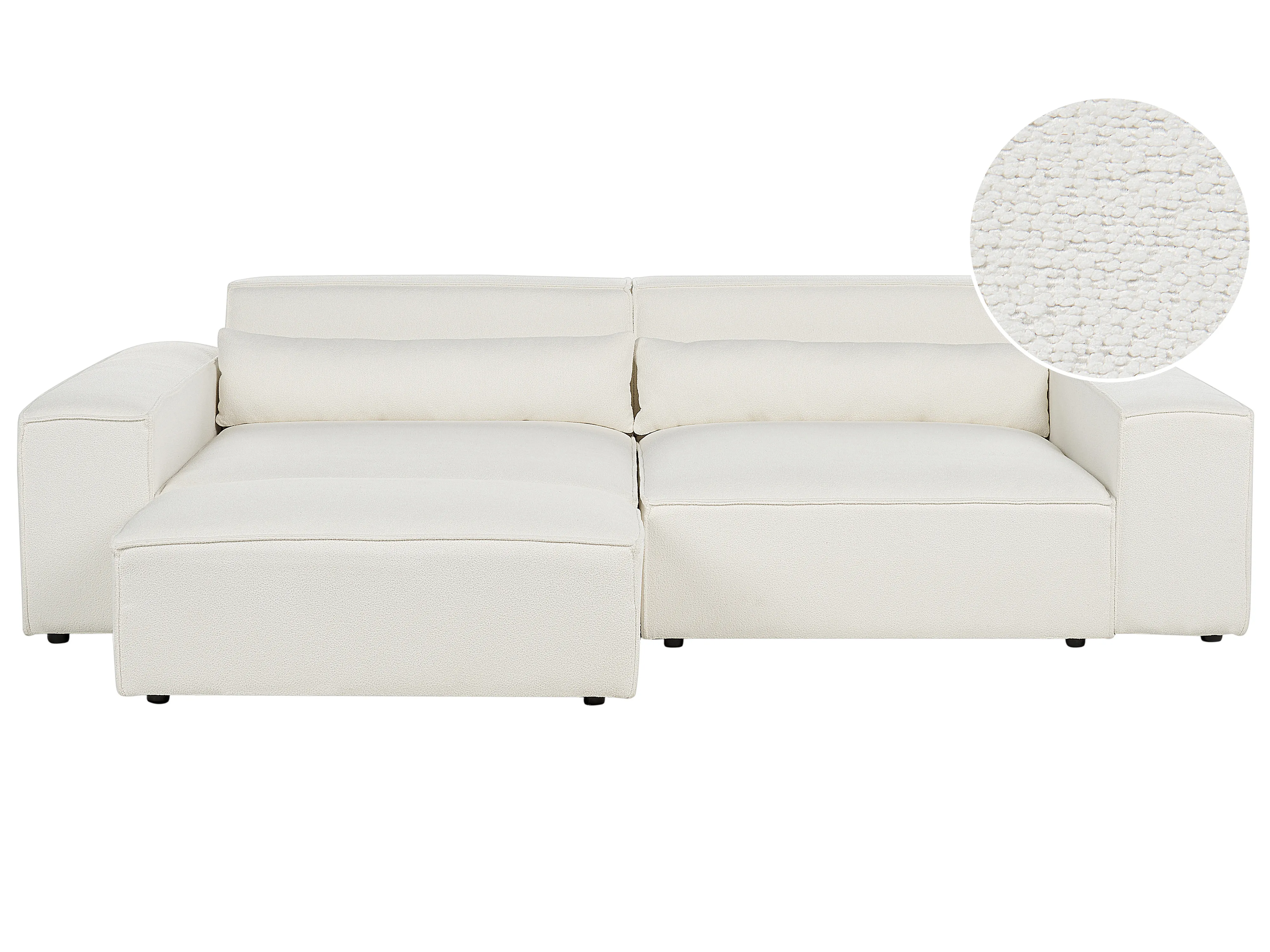 Modulaire bank 2-zits HELLNAR Bouclé Gebroken wit met ottomaan