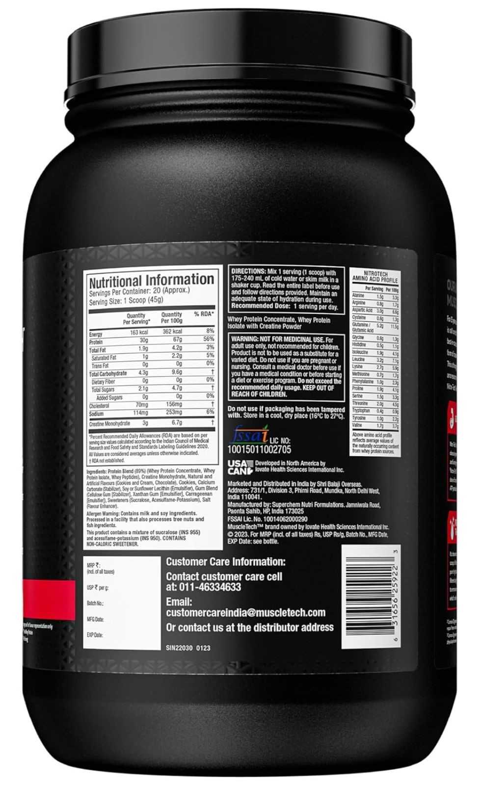 MuscleTech Nitro-Tech 907g