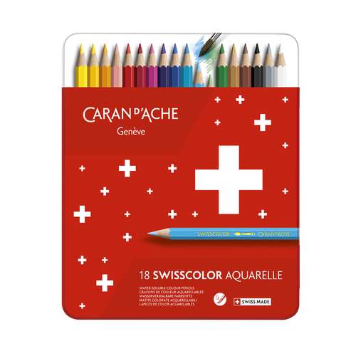 CARAN D'ACHE® SWISSCOLOR Aquarellstifte, Metall-Etuis