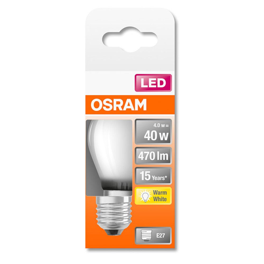 LYSPÆRE OSRAM CLASSIC P40 LED MATT E27 4W