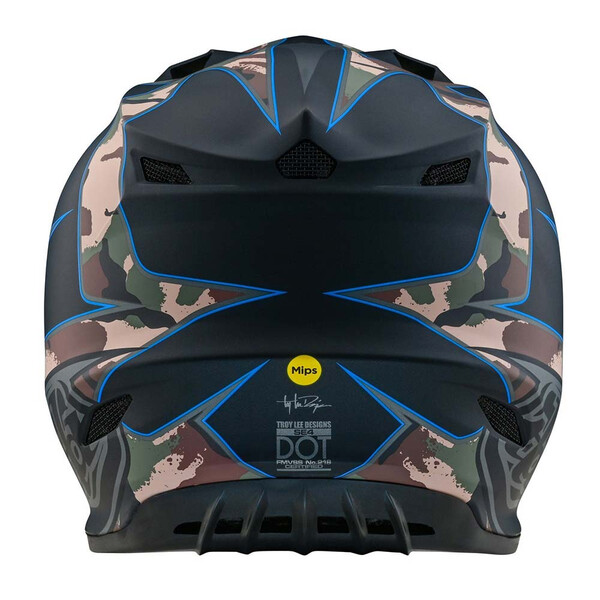 Troy Lee Designs - Casque SE4 Polyacrylite Matrix Camo Noir / Camouflage Kaki / Bleu