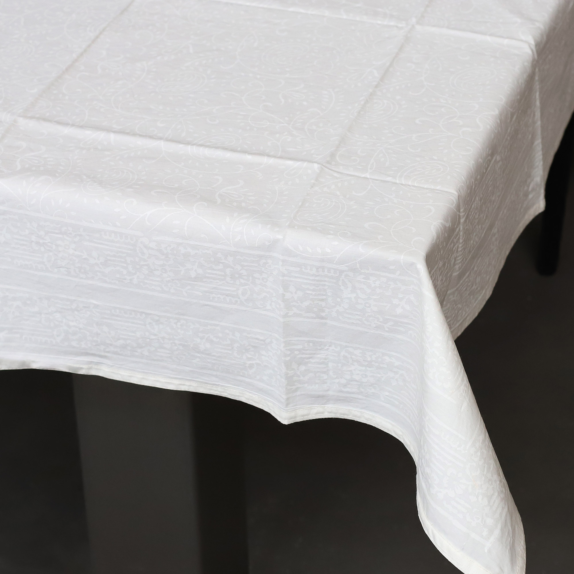 Tischdecke aus Baumwolle, weiß, B 220 cm, L 150 cm von fischer's lagerhaus