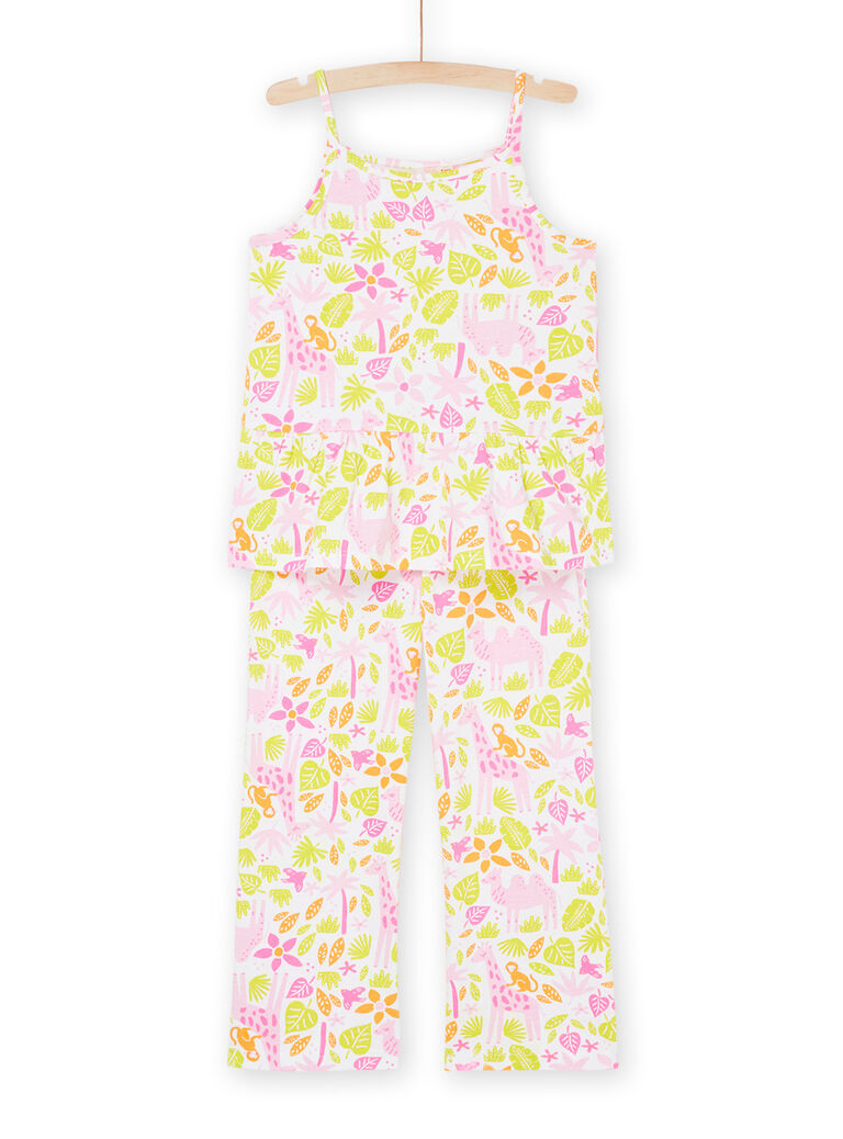 Débardeur et pantalon blanc à imprimé fleurs