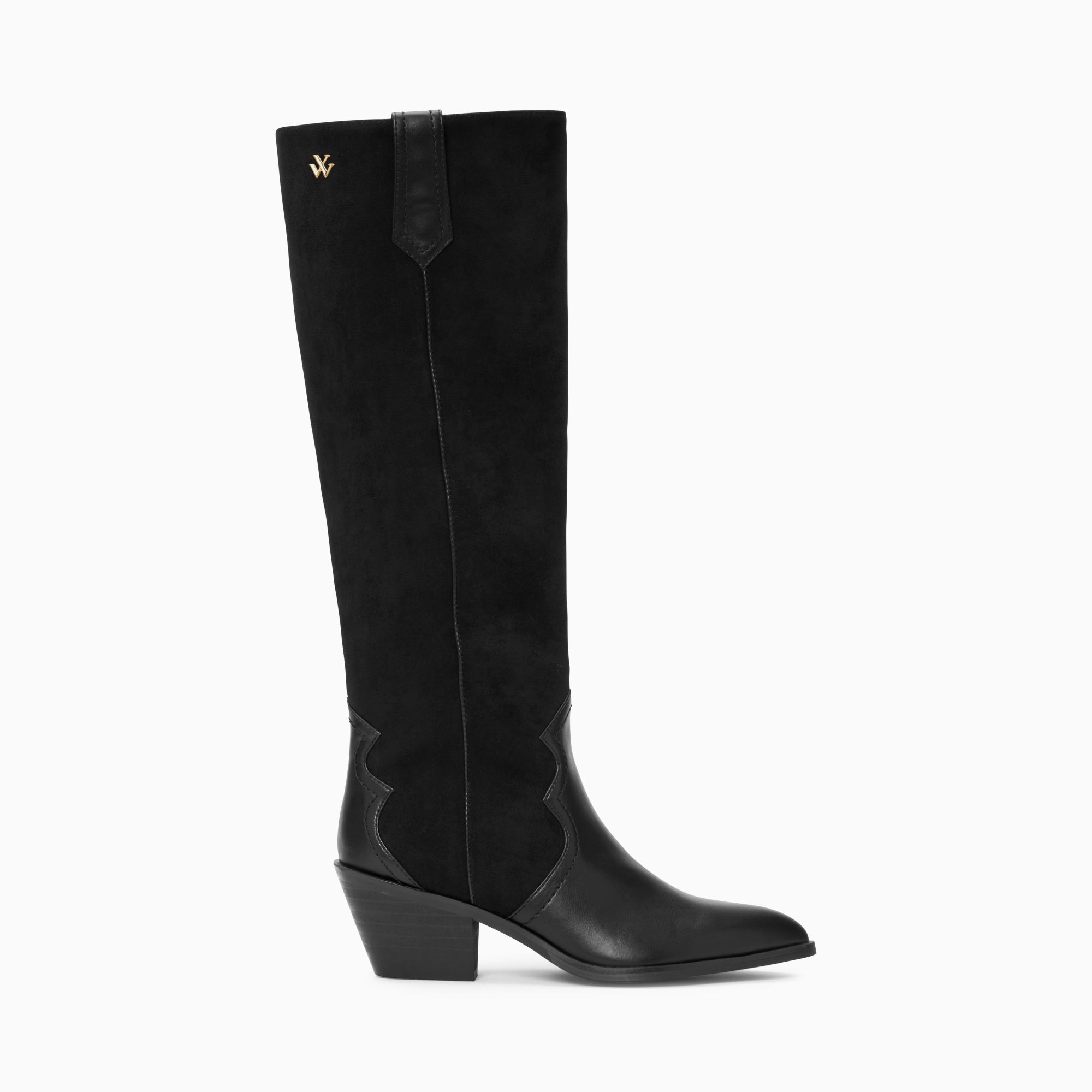 Bottes, Cuissardes-Bottes santiags Joe bi-matière noires