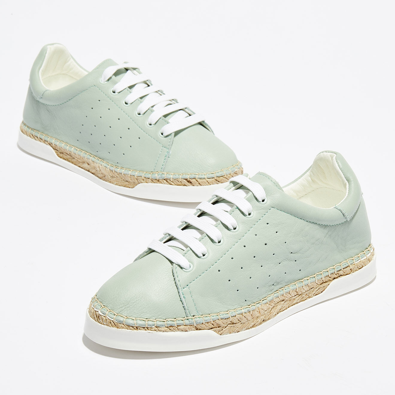 Canal Saint Martin Baskets espadrilles en Cuir Lancry vertes