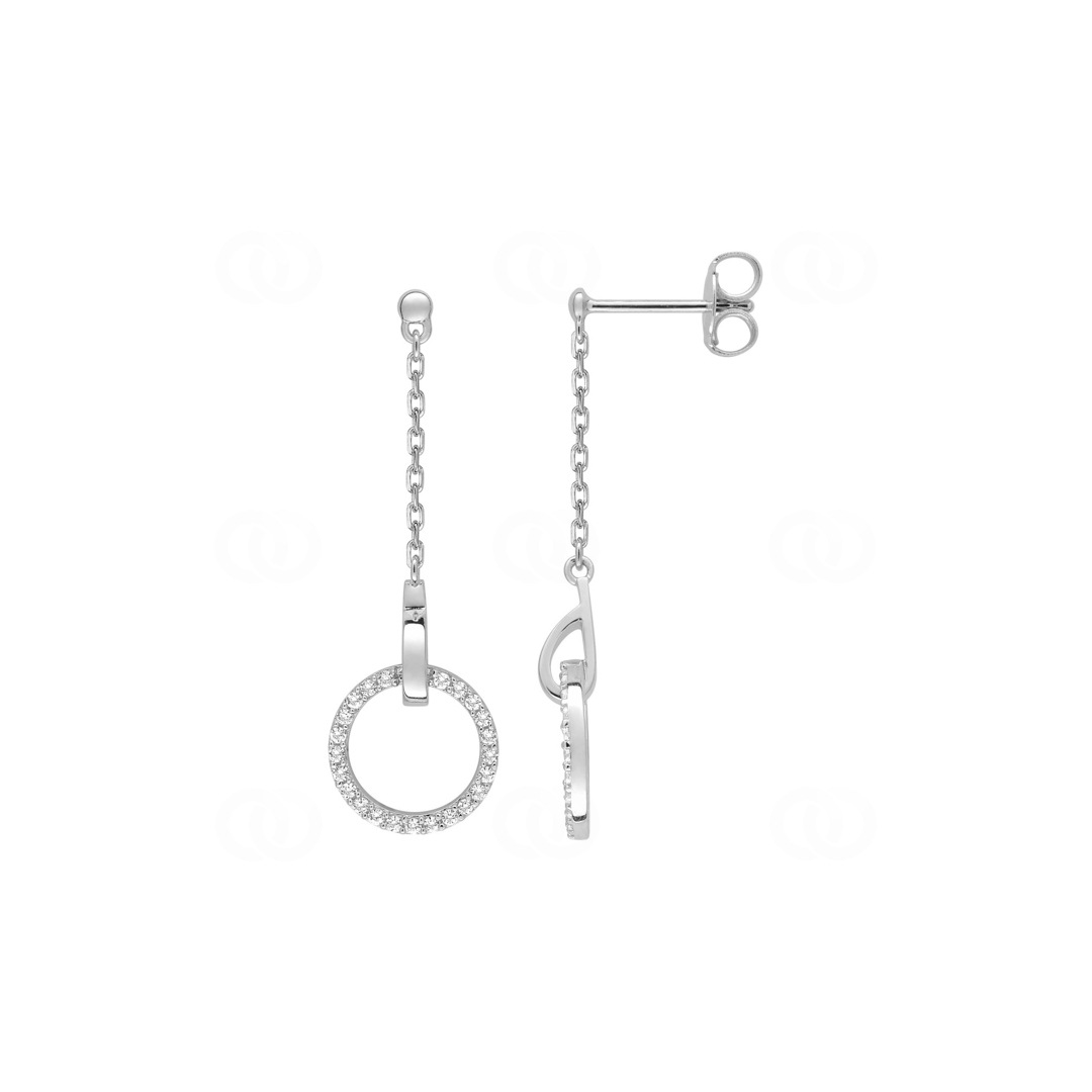 Ohrhänger 925 Silber rhodiniert mit Zirkonia