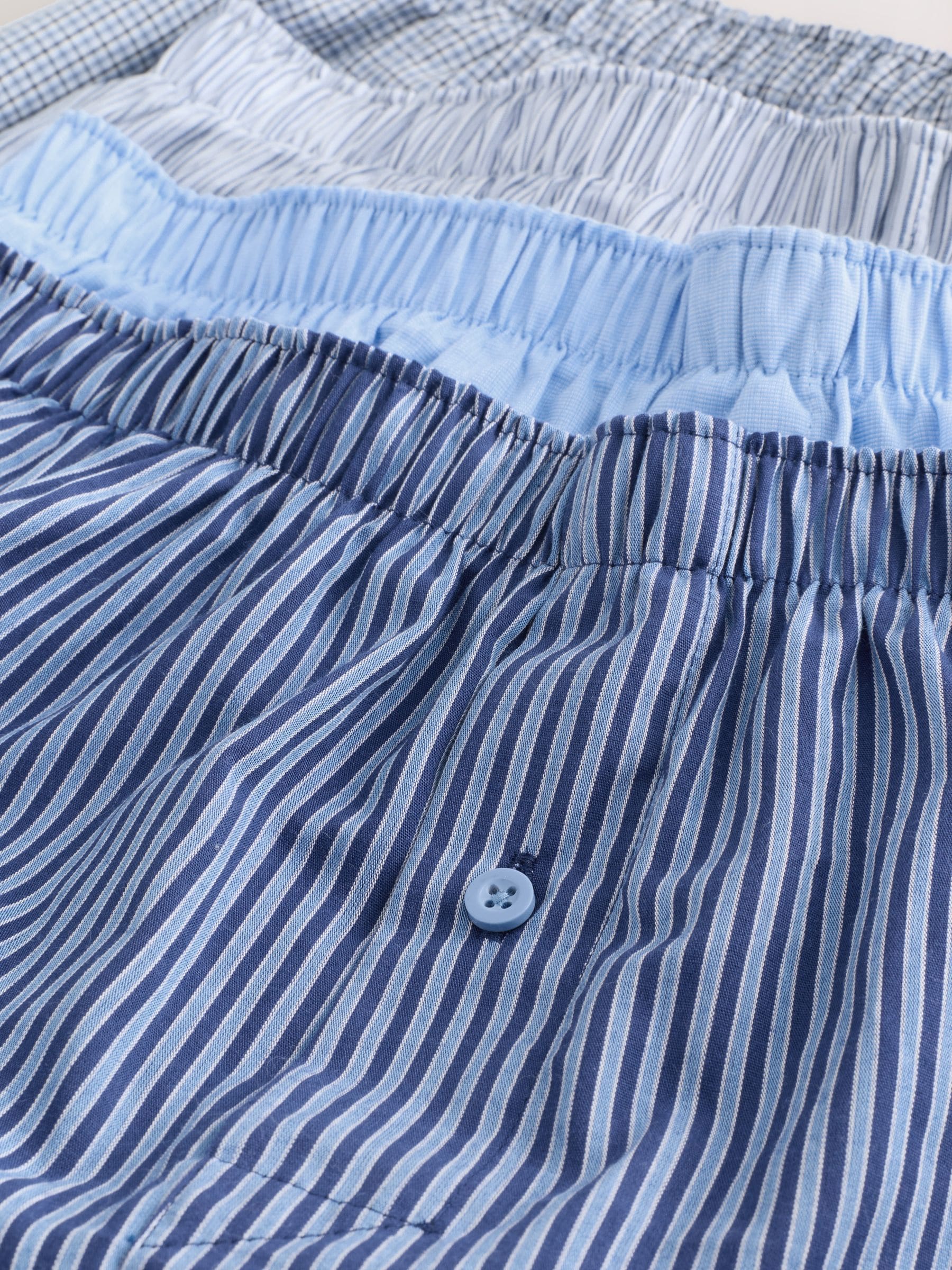 Blauwe gemixte print - Verpakking van 4 - Geweven boxershorts van puur katoen