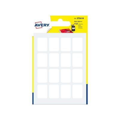 Avery - 112 Étiquettes multi-usages blanches - 16 x 22 mm - réf ETSA16
