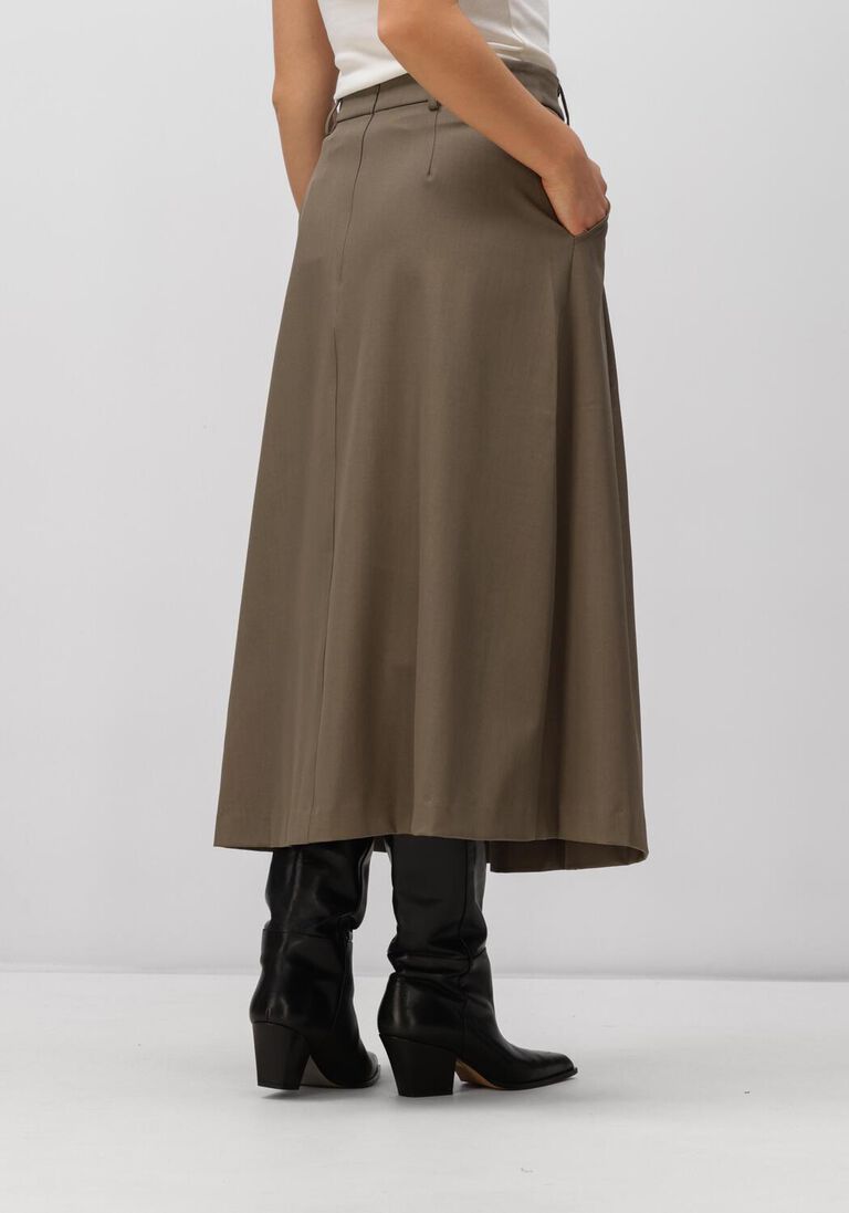 khaki co'couture midirok luna pocket pleat skirt