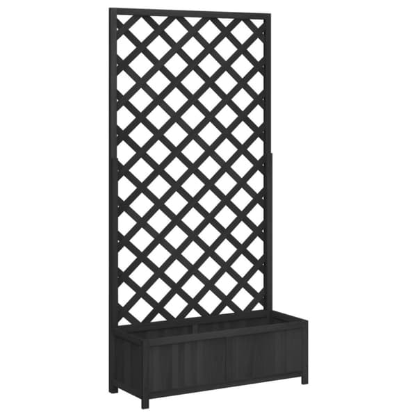 vidaXL Plantekasse med espalier svart heltre gran