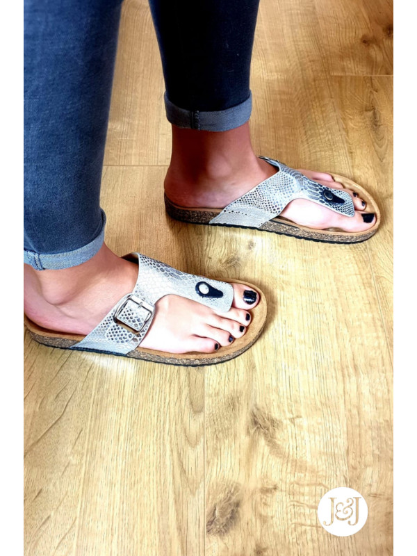 Nu-pieds argent 'Savina'