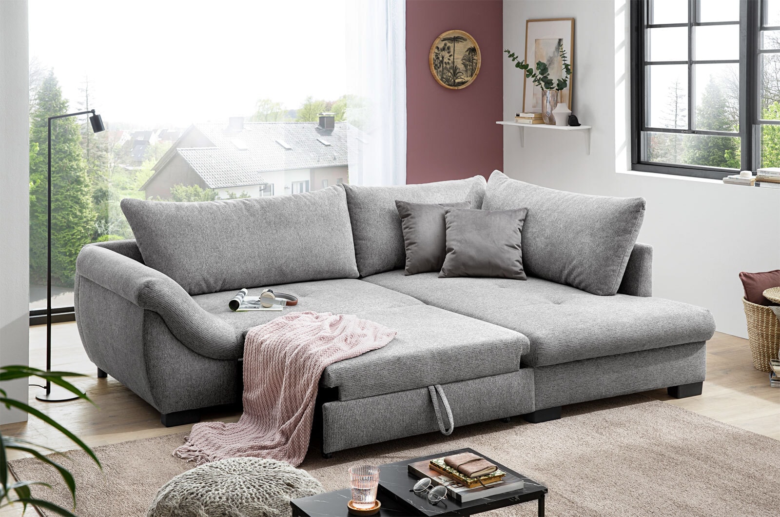 Ecksofa Arne 251 x 190 cm grau