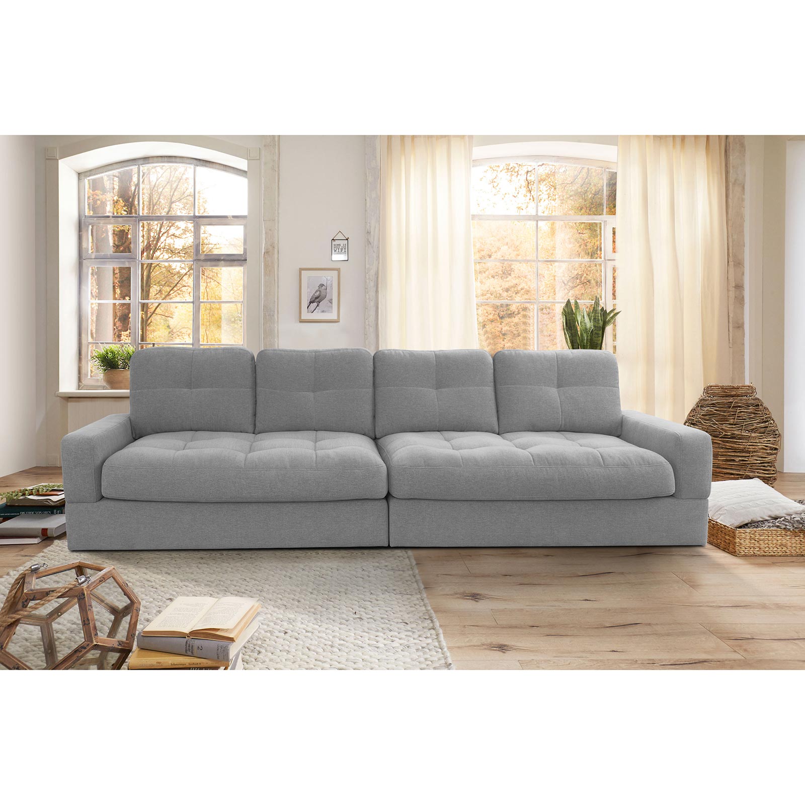 Big Sofa - grey - Flachgewebe
