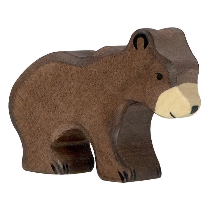 Holztiger Figurine en bois petit ours brun | Marron