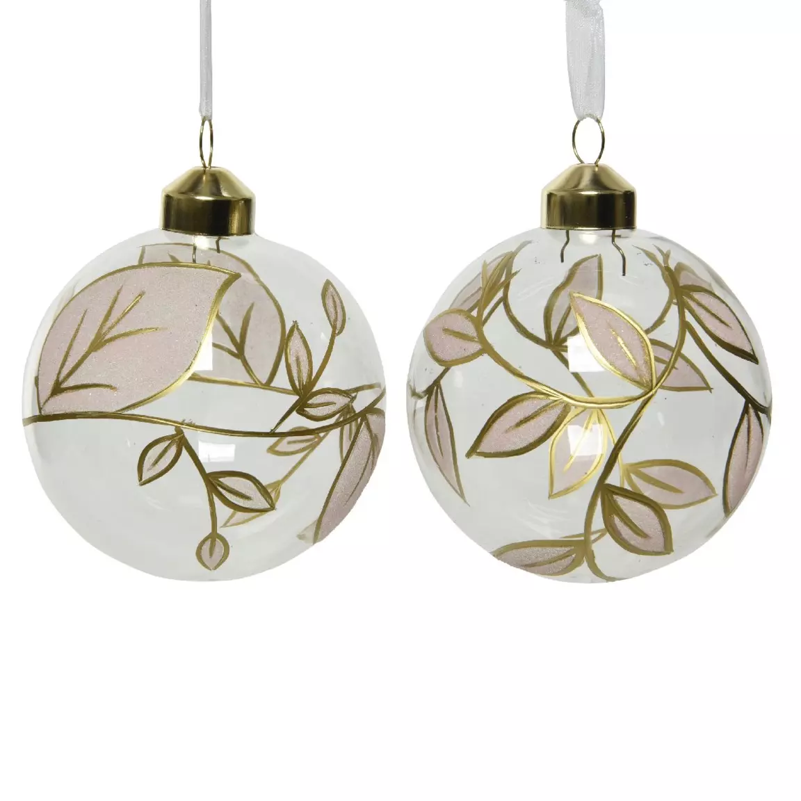Lot de 3 boules de Noël en verre (D80 mm) Leana Transparent