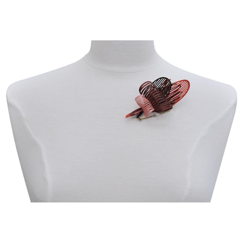 Broche Laiton Algas en Cuir