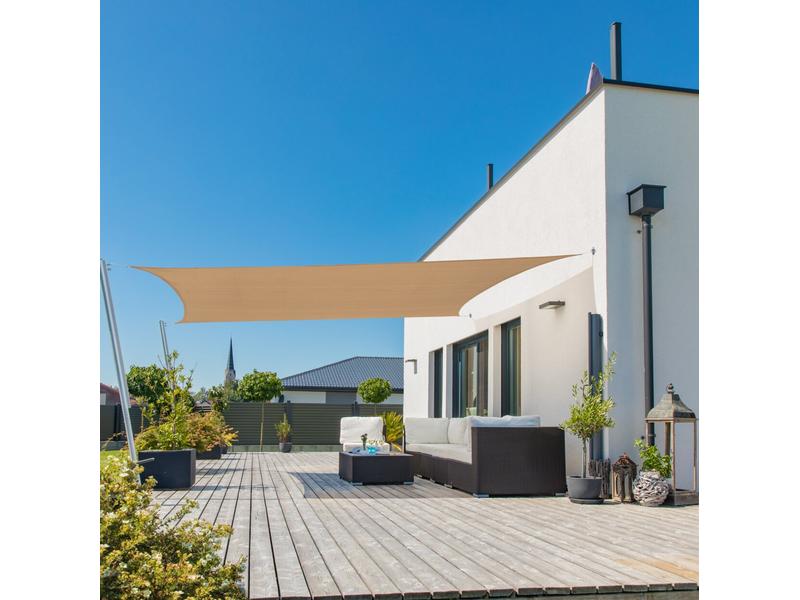 Windhager Sonnensegel Capri, 300 x 400 cm, Eckig, Schilf Schattentuch für Terrasse oder Balkon