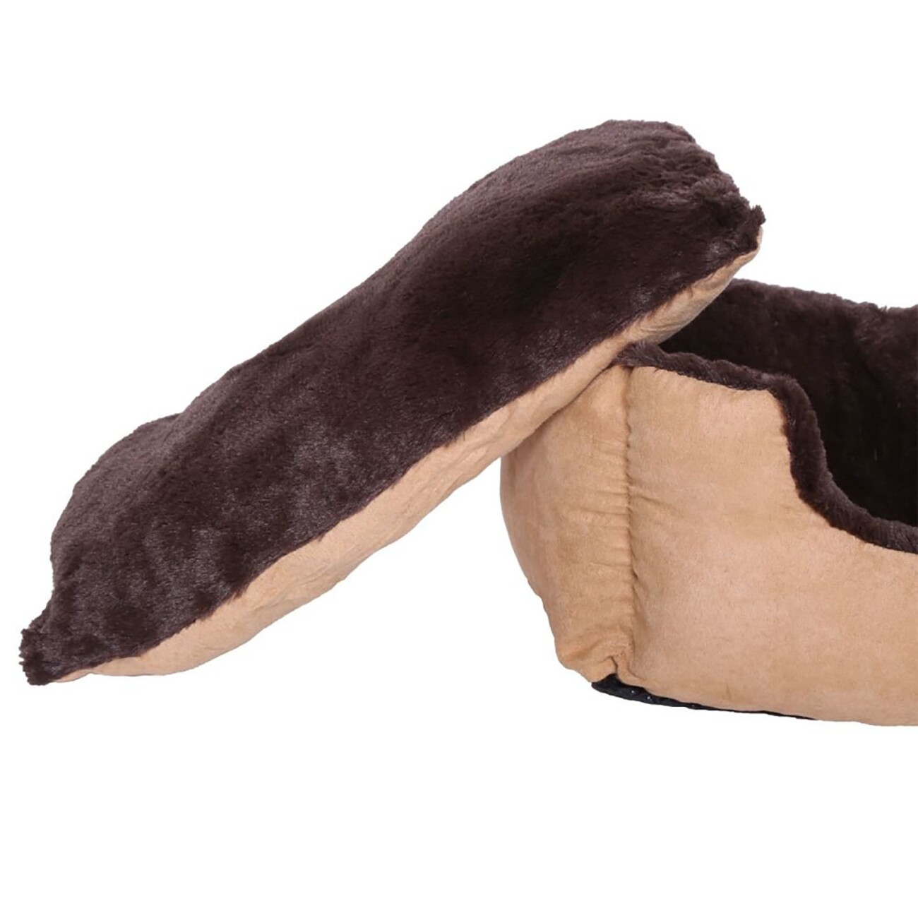 Lionto Hundebett mit Wendekissen braun/ beige S