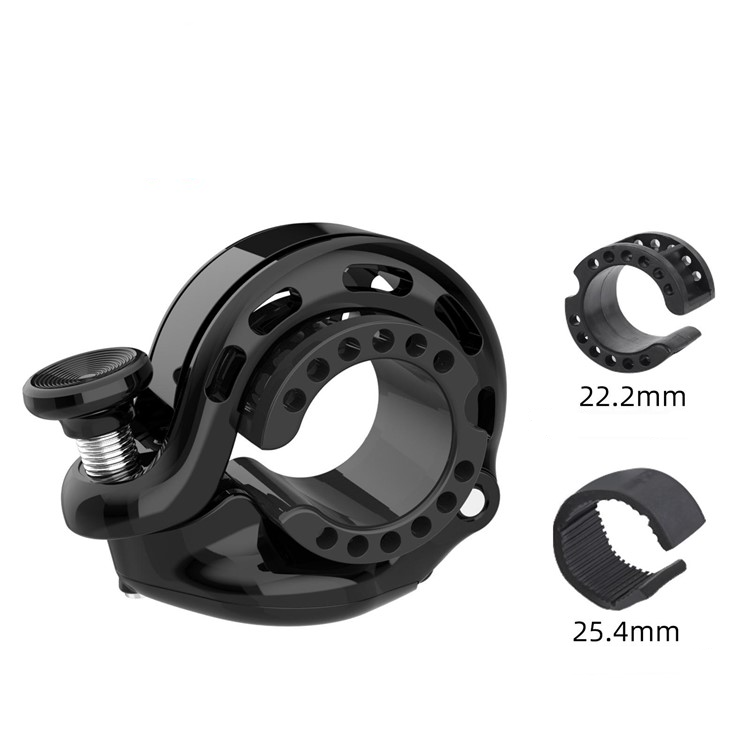 2in1 Fahrrad Ring Glocke Velo Klingel Hupe mit Apple AirTag Halterung - Schwarz