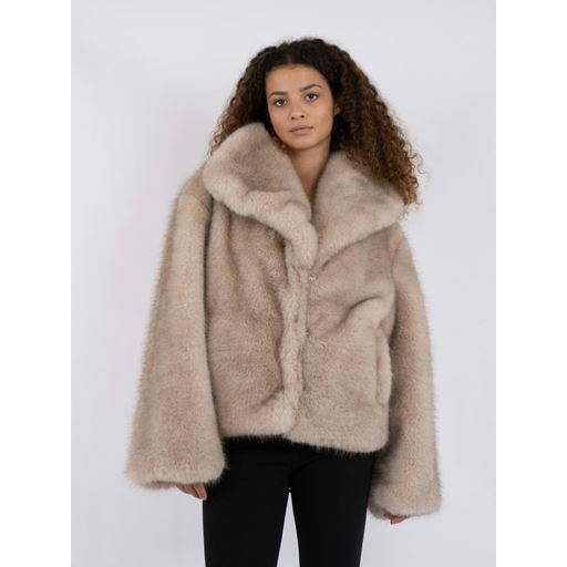 Neo Noir Stephanie Faux Fur Jakke, Beige, 34