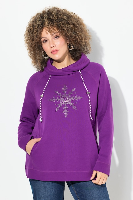Sweatshirt, Eisstern, Stehkragen, Taschen, Langarm