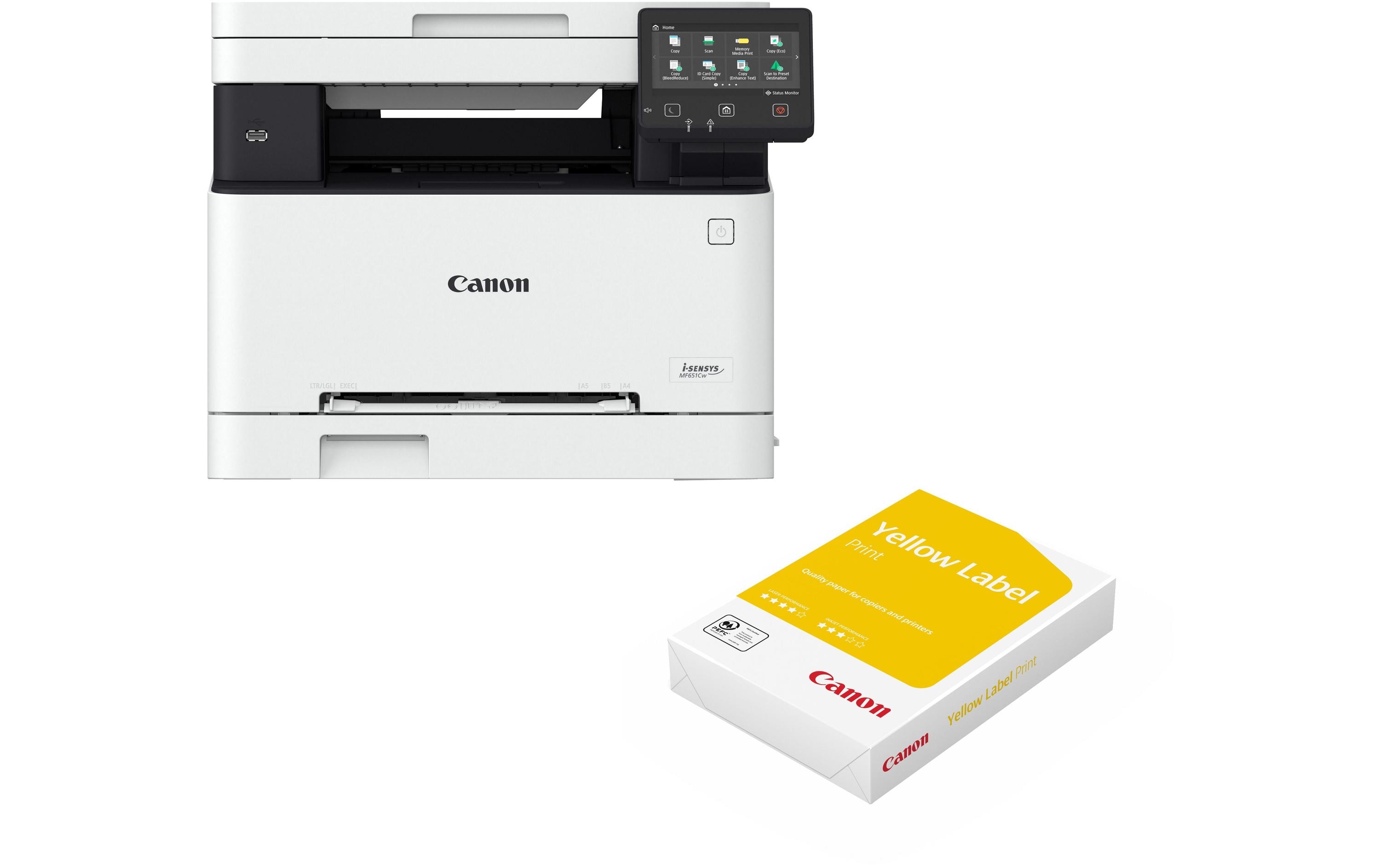 Multifunktionsdrucker i-SENSYS MF651Cw + Yellow Label Print<br>3-in-1-Farblaser-Multifunktionsdrucker