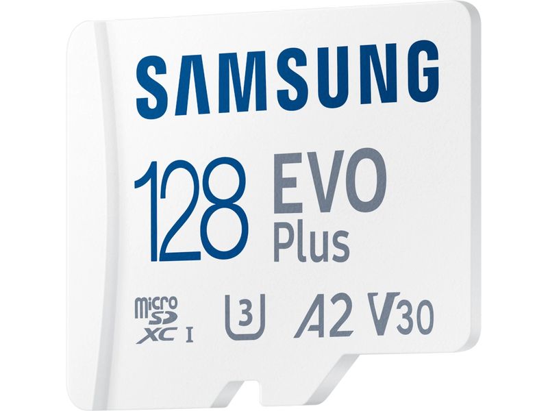 Samsung microSDXC-Karte Evo Plus 128 GB Auf Geschwindigkeit optimierte microSD Speicherkarte mit SD-Adapter