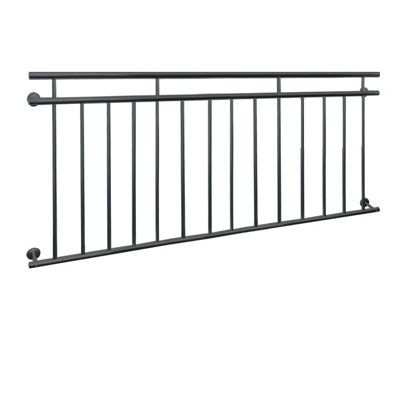 ECD Duitsland Franse balkonleuning 184 x 90 cm | met 14 vulspijlen | Antraciet | mat en structuur | Antraciet | van gepoedercoat staal | Balkonleuning, balkonleuning, spijlenleuning, balkonrooster