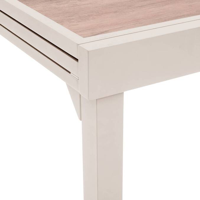 Table de jardin extensible rectangulaire PIAZZA Epeautre / Argile