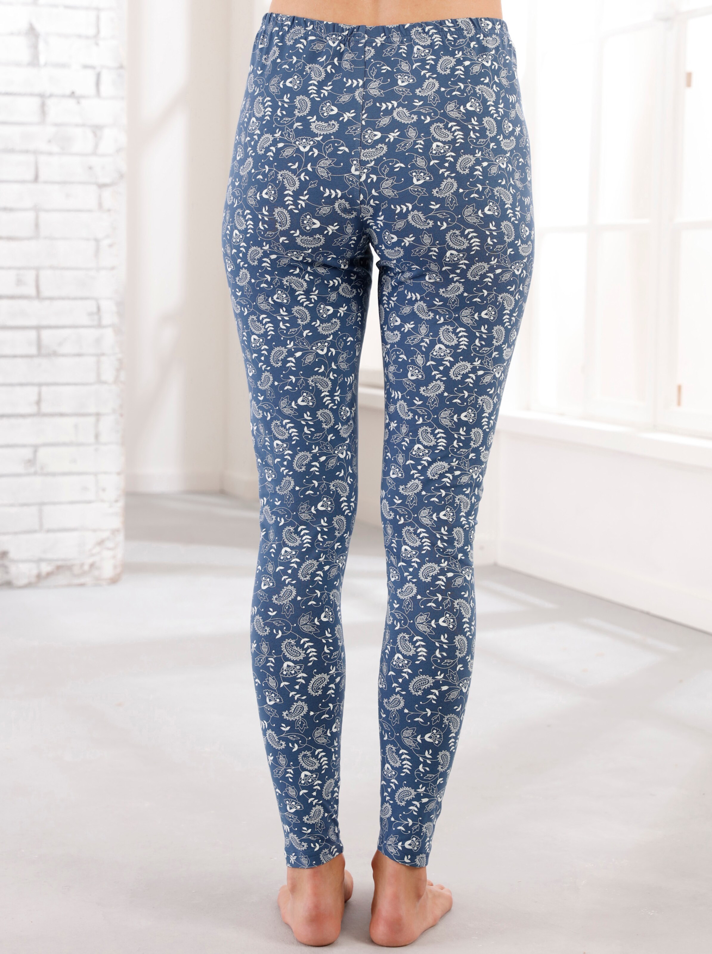 Leggings in marine + marine-bedruckt