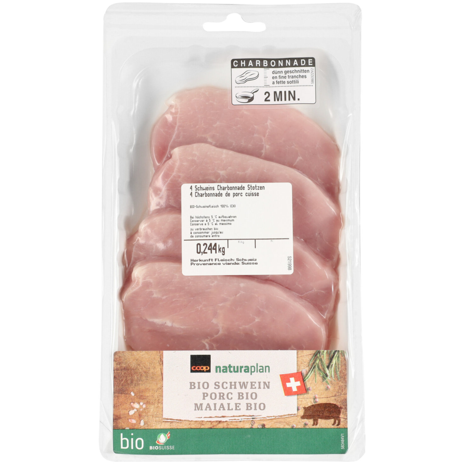 Naturaplan Bio Schweinstotzen Charbonnade ca. 240g