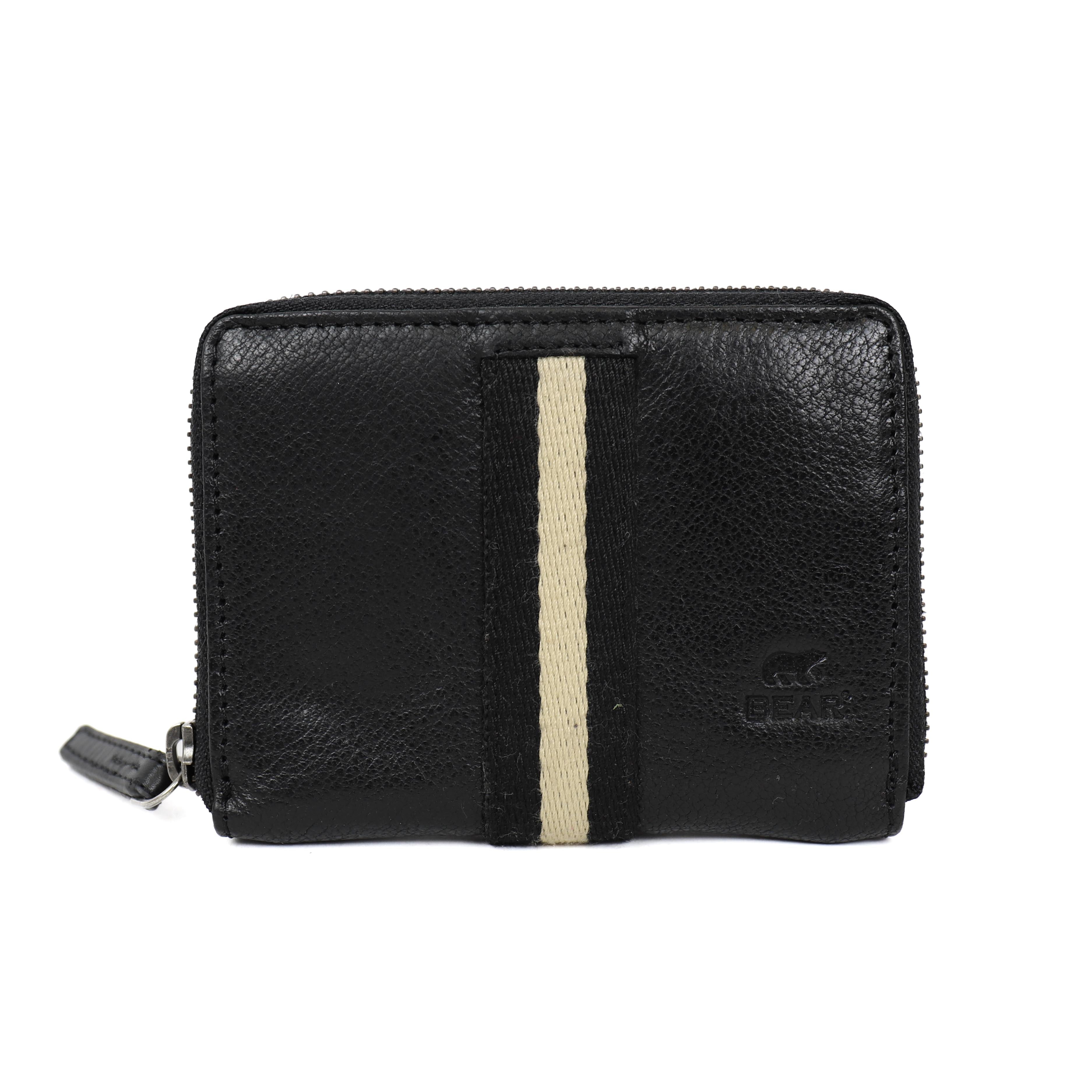 Ritsportemonnee 'Yanet' zwart/stripe